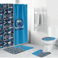 Samoan Warrior Island Heritage Bathroom Set Ocean Island Geometry Blue Style LT9 Bathroom Set (4 pcs) Blue - Polynesian Pride