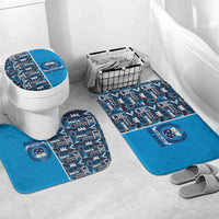 Samoan Warrior Island Heritage Bathroom Set Ocean Island Geometry Blue Style LT9 Mat Set Only (3 pcs) One Size Blue - Polynesian Pride