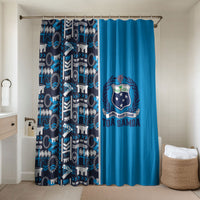 Samoan Warrior Island Heritage Bathroom Set Ocean Island Geometry Blue Style LT9 Shower Curtain Only Blue - Polynesian Pride