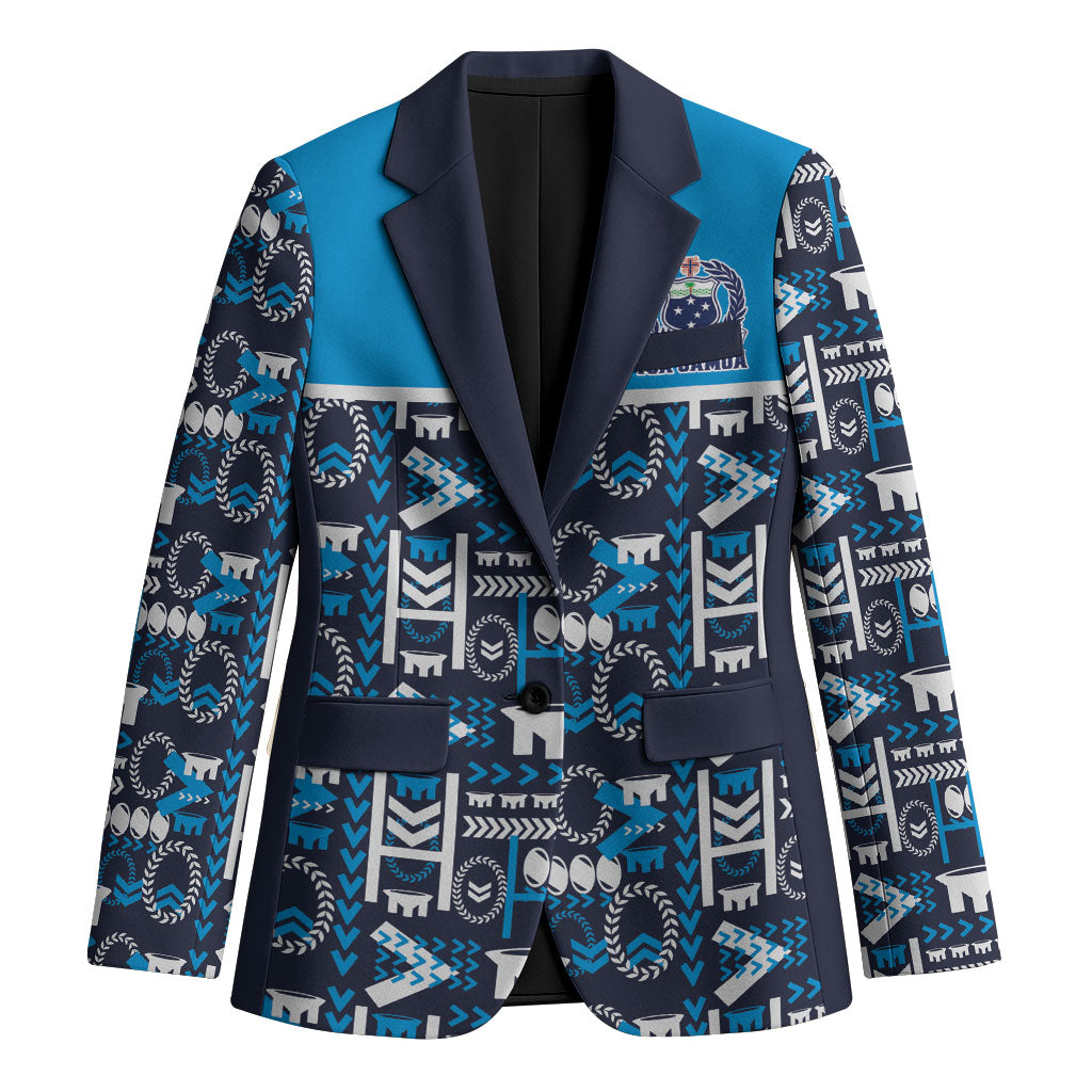 Samoan Warrior Island Heritage Blazer Ocean Island Geometry Blue Style LT9 Unisex Blue - Polynesian Pride