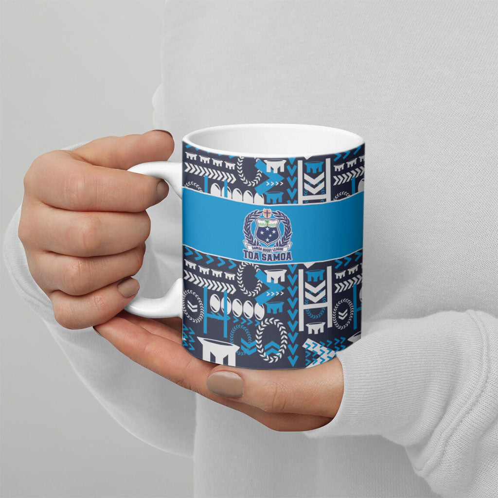Samoan Warrior Island Heritage Ceramic Mug Ocean Island Geometry Blue Style LT9 - Polynesian Pride