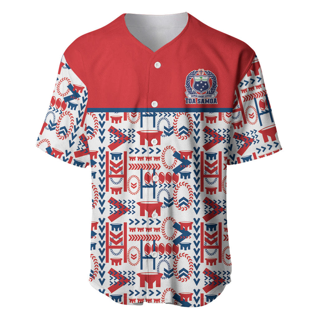 Samoan Warrior Island Heritage Baseball Jersey Ocean Island Geometry Red Style LT9 Red - Polynesian Pride