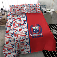 Samoan Warrior Island Heritage Bedding Set Ocean Island Geometry Red Style LT9 - Polynesian Pride