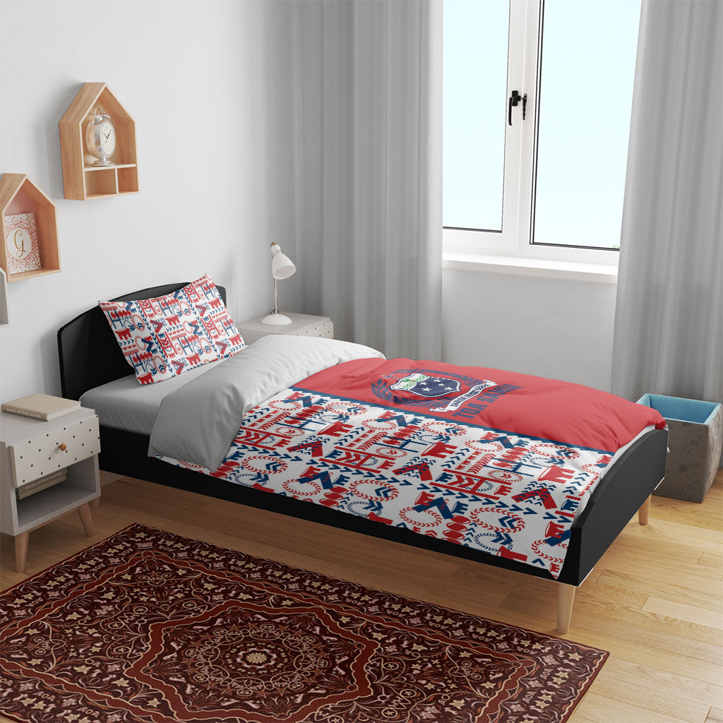 Samoan Warrior Island Heritage Bedding Set Ocean Island Geometry Red Style LT9 - Polynesian Pride