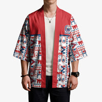 Samoan Warrior Island Heritage Kimono Ocean Island Geometry Red Style LT9 - Polynesian Pride