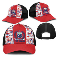 Samoan Warrior Island Heritage Mesh Trucker Cap Ocean Island Geometry Red Style LT9 - Polynesian Pride