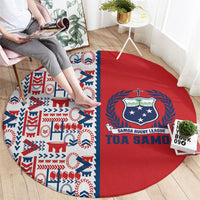 Samoan Warrior Island Heritage Round Carpet Ocean Island Geometry Red Style LT9 - Polynesian Pride