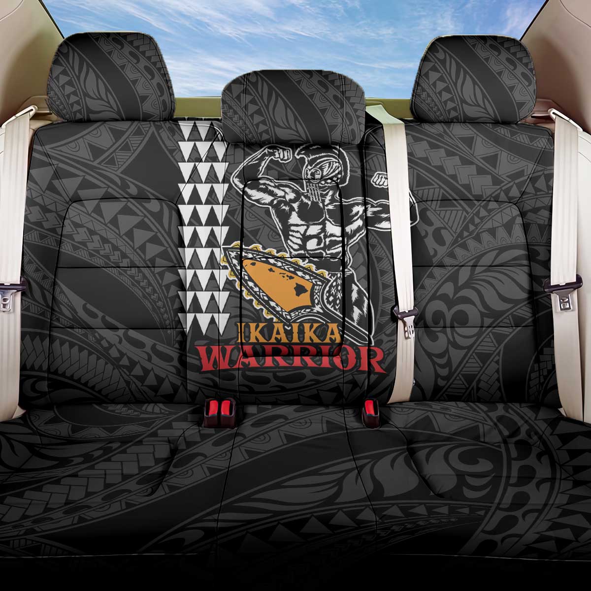 Aloha Spirit Ikaika Warrior Helmet Back Car Seat Cover