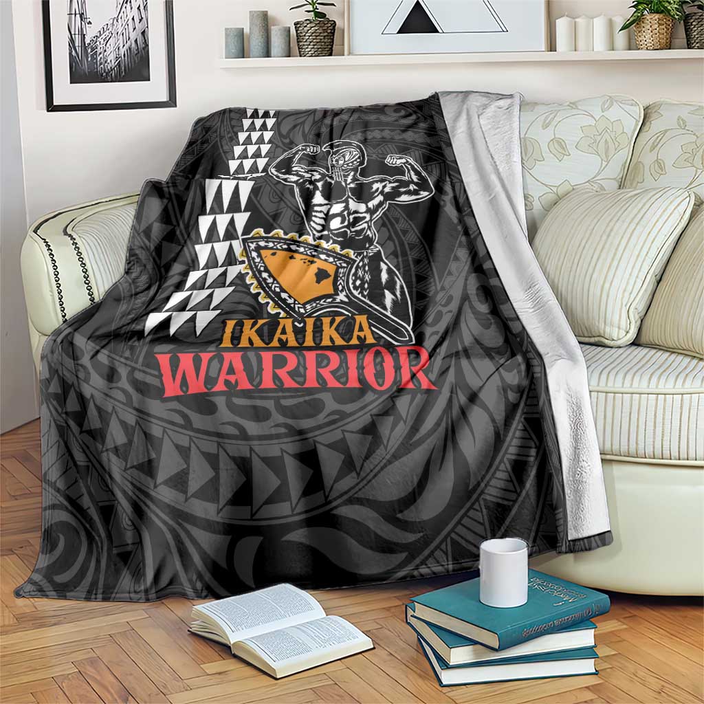 Aloha Spirit Ikaika Warrior Helmet Blanket LT9 Black - Polynesian Pride