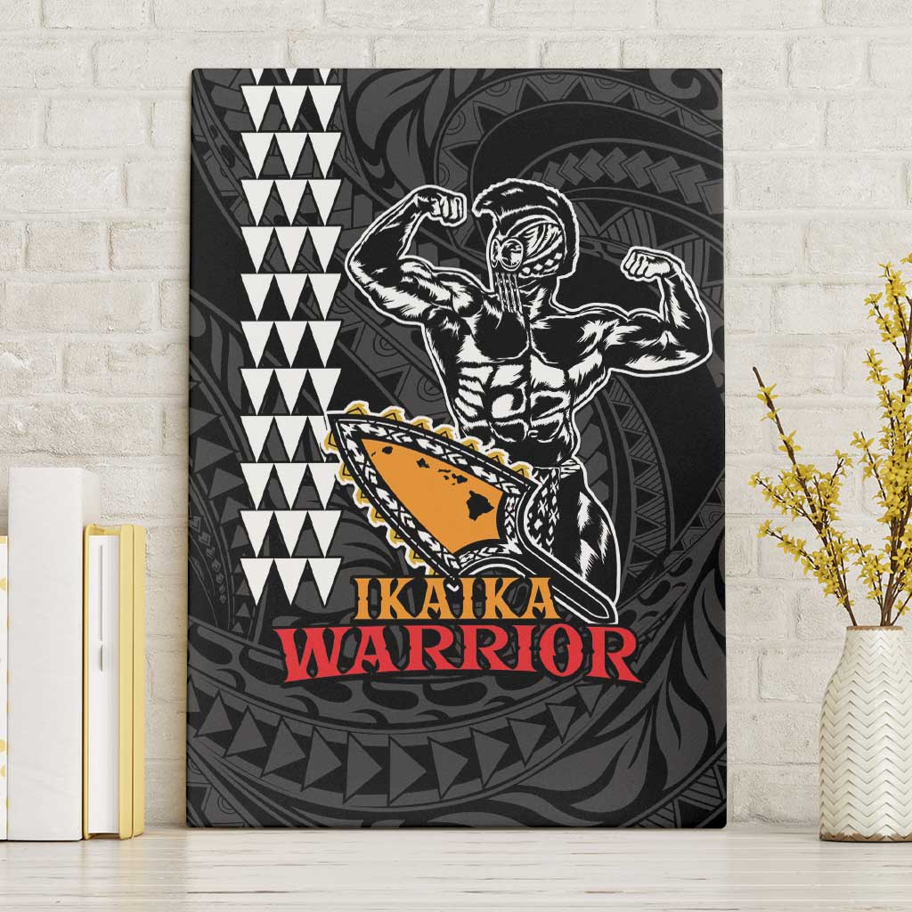 Aloha Spirit Ikaika Warrior Helmet Canvas Wall Art LT9 Without Frame Black - Polynesian Pride