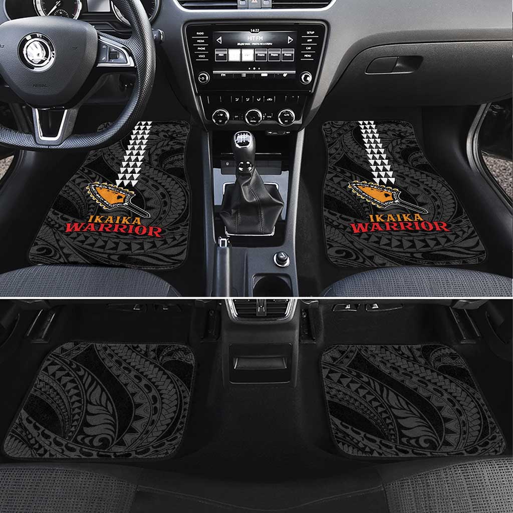 Aloha Spirit Ikaika Warrior Helmet Car Mats LT9 Set 4pcs Black - Polynesian Pride