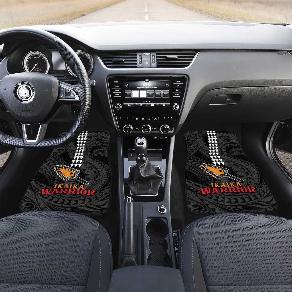 Aloha Spirit Ikaika Warrior Helmet Car Mats LT9 Set 2pcs - Front Black - Polynesian Pride