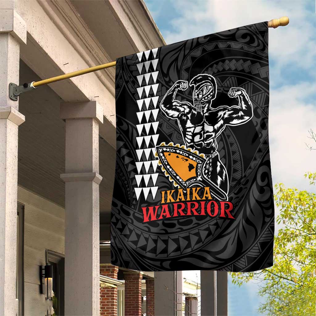 Aloha Spirit Ikaika Warrior Helmet Garden Flag LT9 House Flag Black - Polynesian Pride