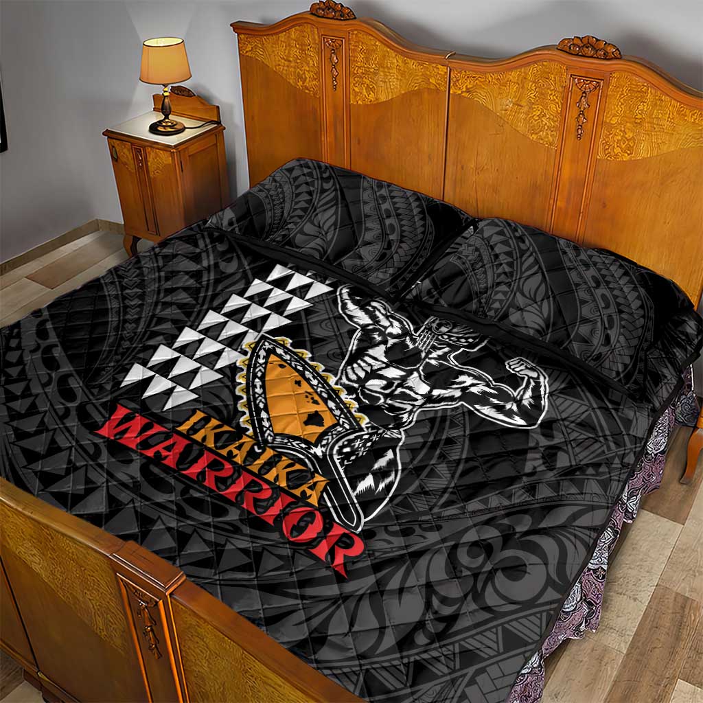 Aloha Spirit Ikaika Warrior Helmet Quilt Bed Set LT9 - Polynesian Pride