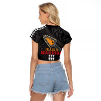 Aloha Spirit Ikaika Warrior Helmet Raglan Cropped T Shirt LT9 - Polynesian Pride