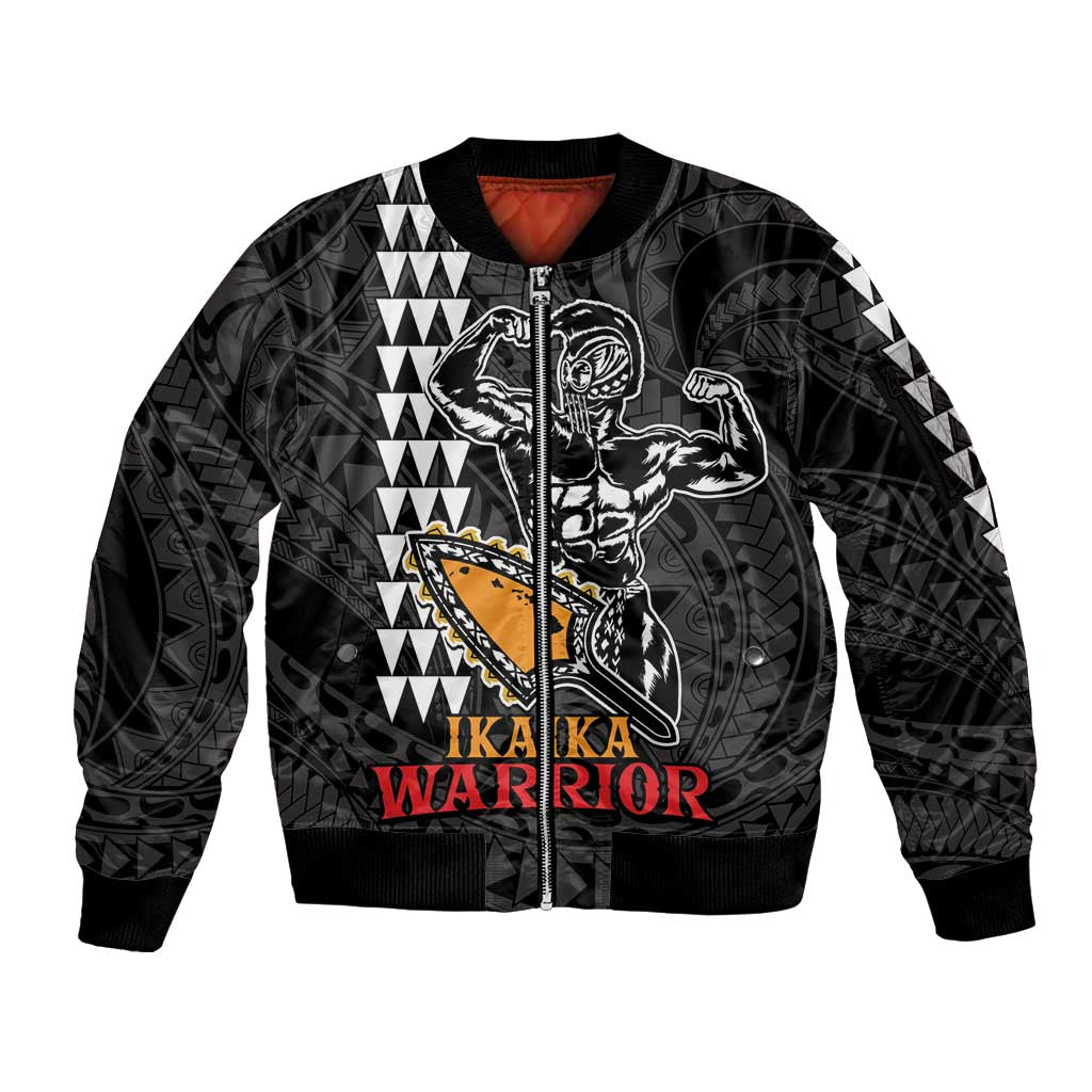 Aloha Spirit Ikaika Warrior Helmet Sleeve Zip Bomber Jacket