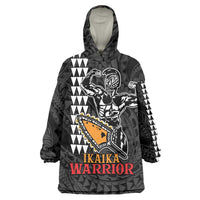 Aloha Spirit Ikaika Warrior Helmet Wearable Blanket Hoodie LT9 One Size Black - Polynesian Pride
