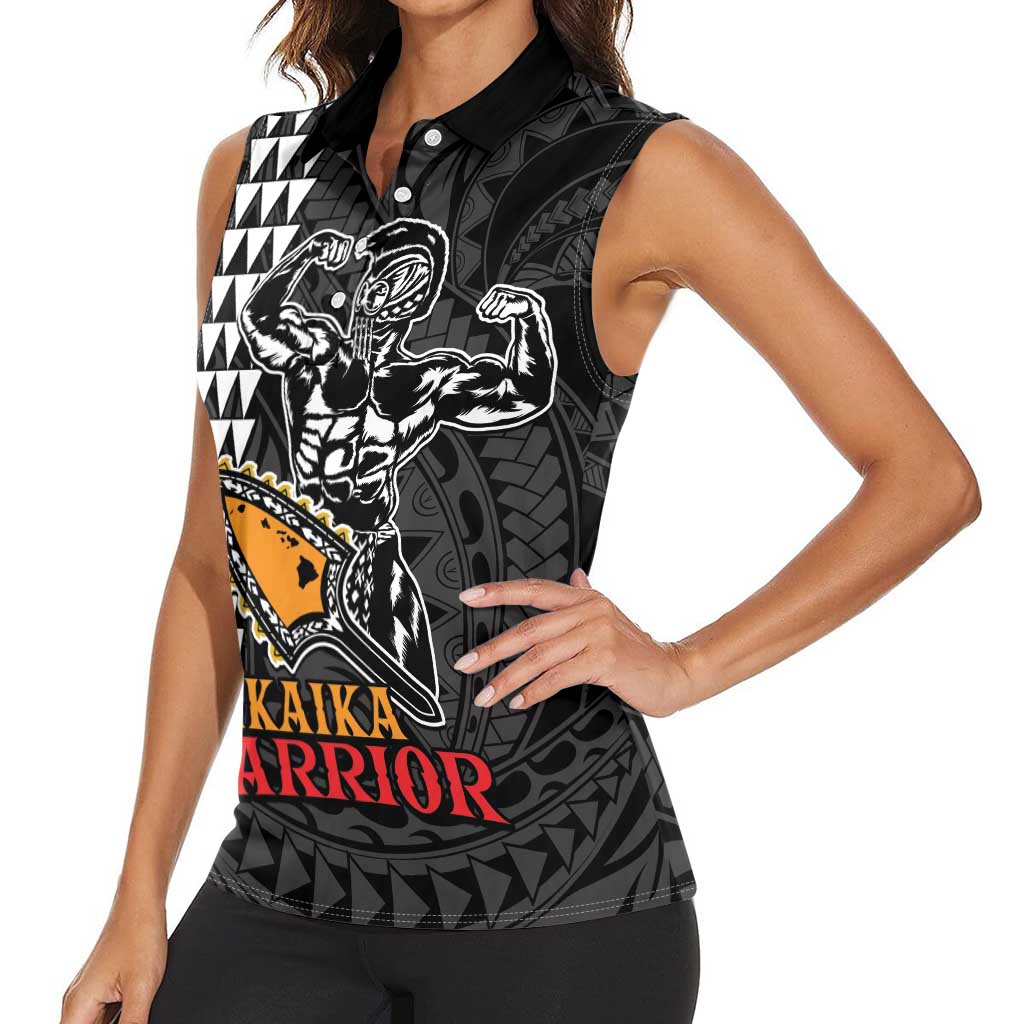 Aloha Spirit Ikaika Warrior Helmet Women Sleeveless Polo Shirt