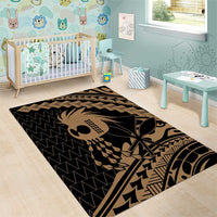 Ikaika Hawaiian Mythic Koa Tribal Warrior Area Rug