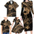 Ikaika Hawaiian Mythic Koa Tribal Warrior Family Matching Long Sleeve Bodycon Dress and Hawaiian Shirt