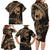 Ikaika Hawaiian Mythic Koa Tribal Warrior Family Matching Long Sleeve Bodycon Dress and Hawaiian Shirt