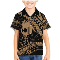 Ikaika Hawaiian Mythic Koa Tribal Warrior Family Matching Mermaid Dress and Hawaiian Shirt
