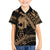 Ikaika Hawaiian Mythic Koa Tribal Warrior Family Matching Off The Shoulder Long Sleeve Dress and Hawaiian Shirt