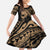 Ikaika Hawaiian Mythic Koa Tribal Warrior Family Matching Off Shoulder Maxi Dress and Hawaiian Shirt