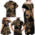 Ikaika Hawaiian Mythic Koa Tribal Warrior Family Matching Off Shoulder Maxi Dress and Hawaiian Shirt