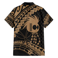 Ikaika Hawaiian Mythic Koa Tribal Warrior Family Matching Off Shoulder Short Dress and Hawaiian Shirt
