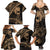 Ikaika Hawaiian Mythic Koa Tribal Warrior Family Matching Summer Maxi Dress and Hawaiian Shirt