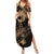 Ikaika Hawaiian Mythic Koa Tribal Warrior Family Matching Summer Maxi Dress and Hawaiian Shirt