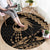 Ikaika Hawaiian Mythic Koa Tribal Warrior Round Carpet