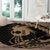 Ikaika Hawaiian Mythic Koa Tribal Warrior Round Carpet