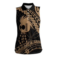 Ikaika Hawaiian Mythic Koa Tribal Warrior Women Sleeveless Polo Shirt