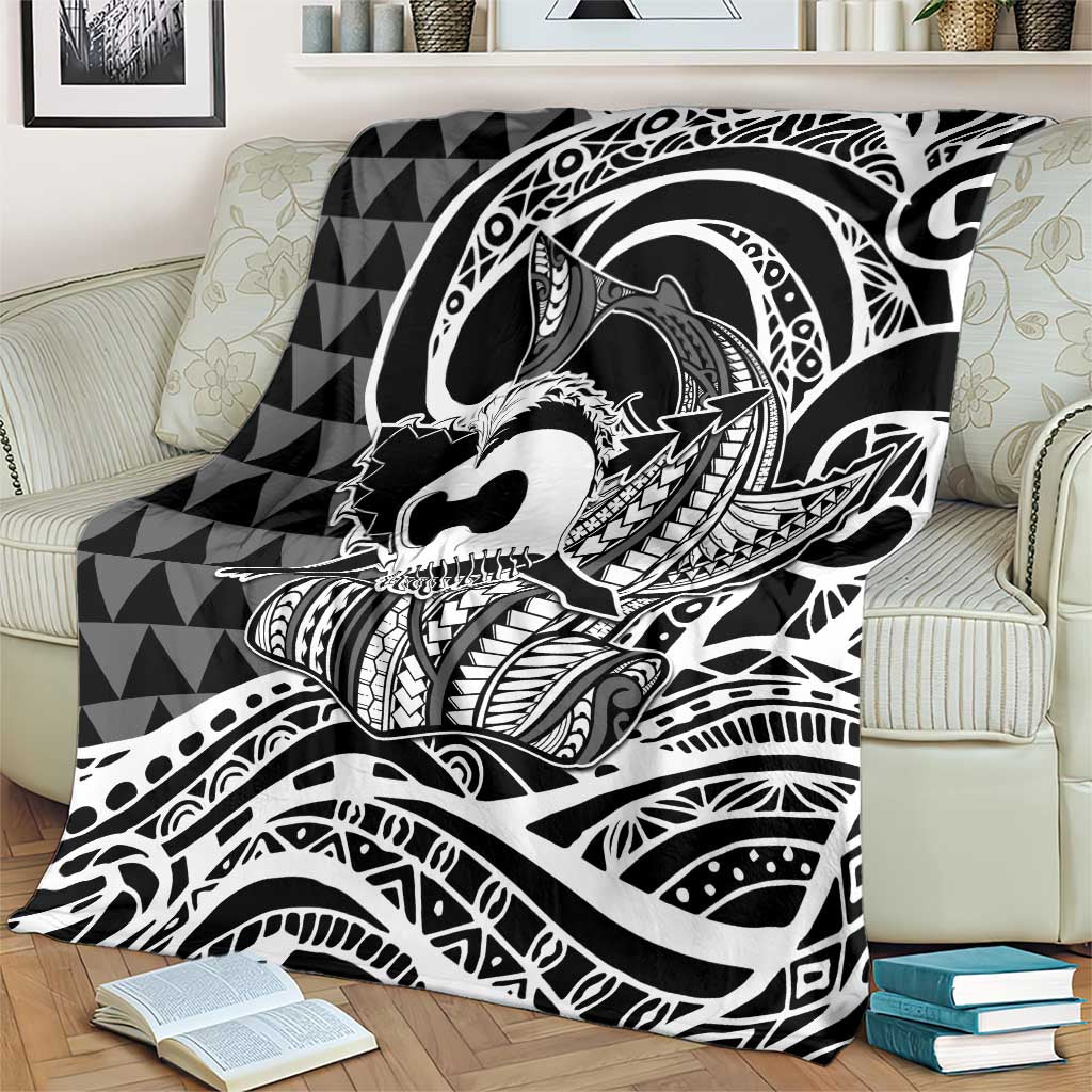Koa Ikaika Warrior Helmet with Shark Blanket Black Kakau Style LT9 - Polynesian Pride