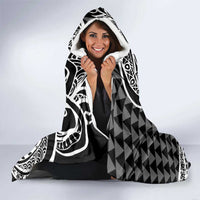 Koa Ikaika Warrior Helmet with Shark Hooded Blanket Black Kakau Style LT9 - Polynesian Pride