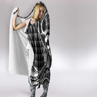Koa Ikaika Warrior Helmet with Shark Hooded Blanket Black Kakau Style LT9 - Polynesian Pride