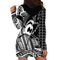 Koa Ikaika Warrior Helmet with Shark Hoodie Dress Black Kakau Style LT9 - Polynesian Pride