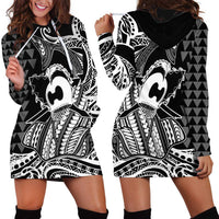 Koa Ikaika Warrior Helmet with Shark Hoodie Dress Black Kakau Style LT9 - Polynesian Pride