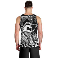 Koa Ikaika Warrior Helmet with Shark Men Tank Top Black Kakau Style LT9 - Polynesian Pride
