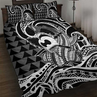 Koa Ikaika Warrior Helmet with Shark Quilt Bed Set Black Kakau Style LT9 Black - Polynesian Pride