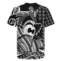 Koa Ikaika Warrior Helmet with Shark Rugby Jersey Black Kakau Style LT9 - Polynesian Pride