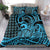 Koa Ikaika Warrior Helmet with Shark Bedding Set Blue Kakau Style