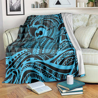 Koa Ikaika Warrior Helmet with Shark Blanket Blue Kakau Style LT9 Blue - Polynesian Pride