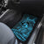 Koa Ikaika Warrior Helmet with Shark Car Mats Blue Kakau Style