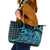 Koa Ikaika Warrior Helmet with Shark Leather Tote Bag Blue Kakau Style