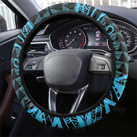 Koa Ikaika Warrior Helmet with Shark Steering Wheel Cover Blue Kakau Style LT9 - Polynesian Pride