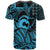 Koa Ikaika Warrior Helmet with Shark T Shirt Blue Kakau Style