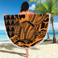Koa Ikaika Warrior Helmet with Shark Beach Blanket Gold Kakau Style LT9 - Polynesian Pride